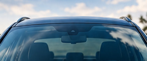 Front view of a car windshield